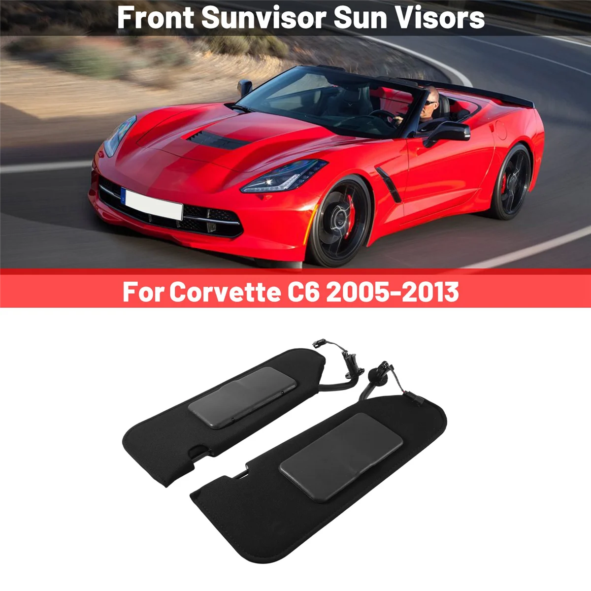 8231006 Автомобильный Передний Солнцезащитный Козырек С Зеркалами и светодиодными фарами для Chevrolet Corvette C6 2005-2013 Изображение 5