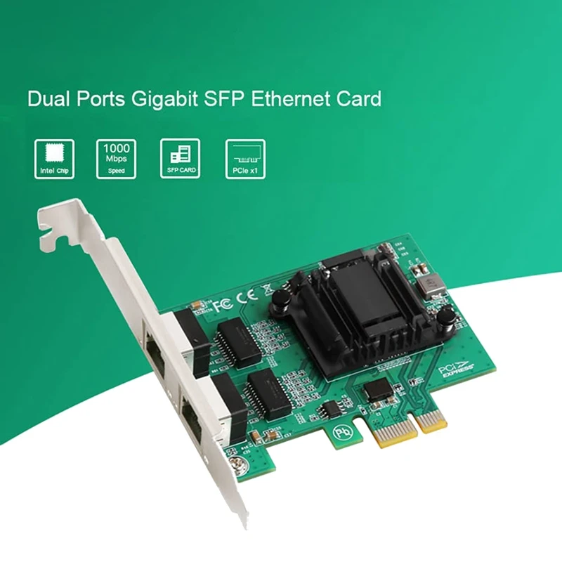 AU42 -2-Портовая Гигабитная сетевая карта Pcie 1000M с двумя Портами PCI Express Ethernet-адаптер с сетевой картой 82571EB LAN Для Windows Изображение 5