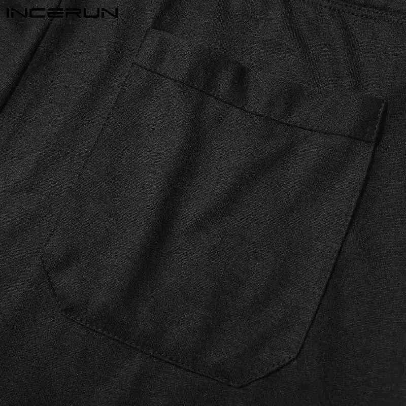 Мужские брюки INCERUN для сна, Красивые, хорошо сидящие Панталоны, Однотонные Универсальные Простые Удобные Брюки Для Отдыха, Мешковатые Брюки S-5XL Изображение 5