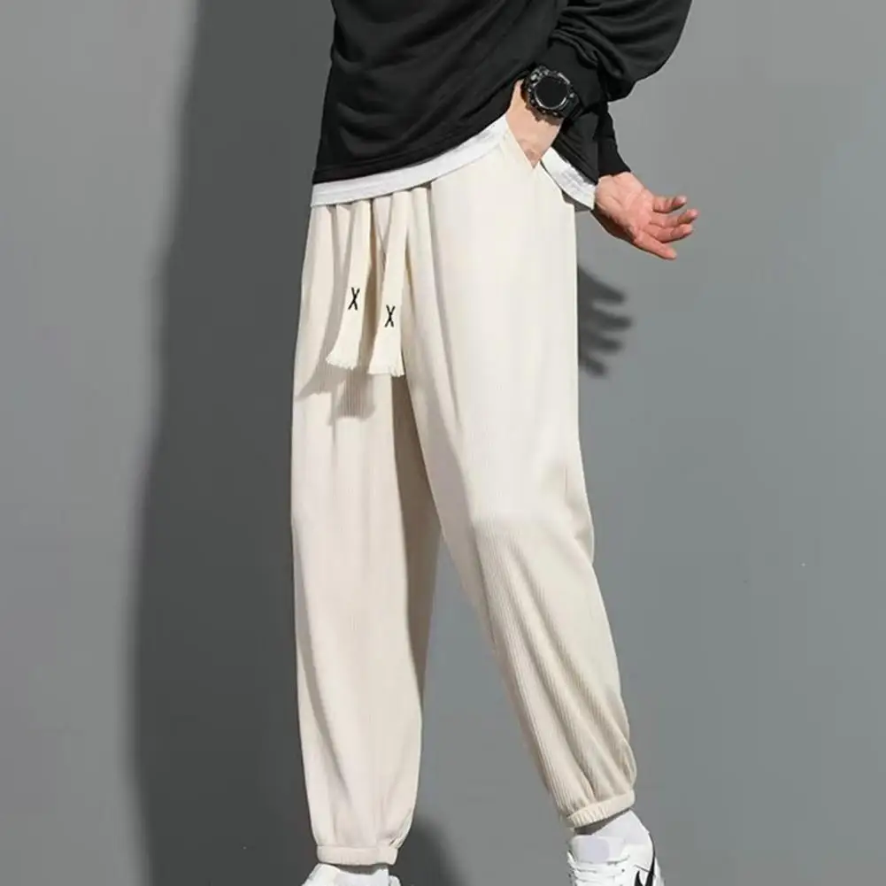 Популярные летние брюки из неувядающего полиэстера, мужские брюки с эластичной резинкой на талии, спортивные брюки Изображение 5