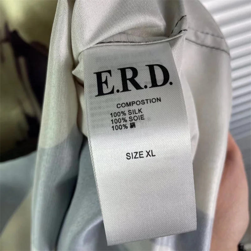 Рубашка ERD с длинным рукавом, Шелковая рубашка с индивидуальным принтом, Большая мужская и женская Свободная повседневная рубашка Изображение 5